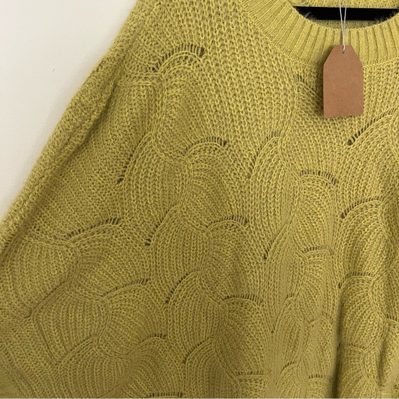 Kori American Plus Xl green mustard yellow oversized cable knit sweater - Picture 5 of 10